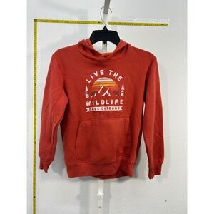 Bass Outdoor Youth Medium 10/12 Live The Wildlife Graphic Hoodie Burnt Orange